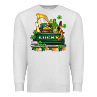Oatmeal Heather lucky truck with flags and beers Premium Sweatshirt - AdoDesignShop