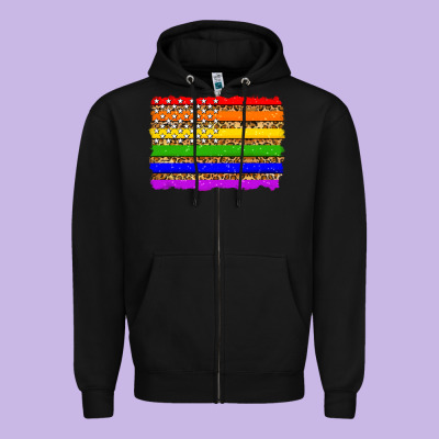 Lgbtq And Usa Flag Zipper Hoodie Designed By Zillion Design Studio