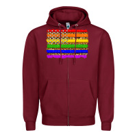 Burgundy lgbtq and usa flag Zipper Hoodie - Zillion Design Studio