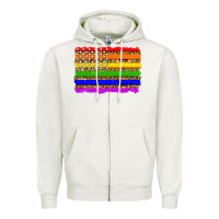 Oatmeal Heather lgbtq and usa flag Zipper Hoodie - Zillion Design Studio