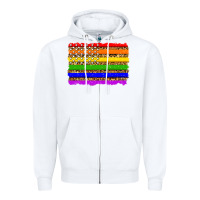 White lgbtq and usa flag Zipper Hoodie - Zillion Design Studio