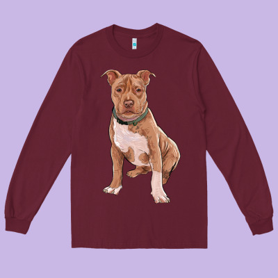Long Sleeve Tee Brown Pitbull
