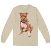 Mushroom Brown Pitbull Long Sleeve Tee - RanaPortraitStore