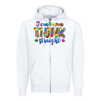 White i can't even think straight Zipper Hoodie - Zillion Design Studio