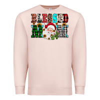 Pale Pink blessed mom christmas Premium Sweatshirt - JahusDesignShop