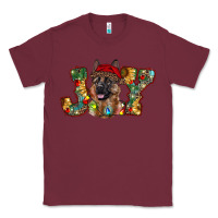 Burgundy german shepherd christmas joy Classic Tee - RanaPortraitStore