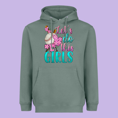 Let's Do This Girls Baseball Heavyweight Hoodie Designed By Bundleandbundleshop