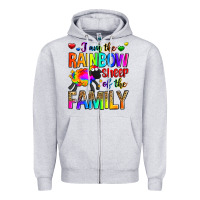 Heather Grey i am the rainbow sheep of the family Zipper Hoodie - Zillion Design Studio