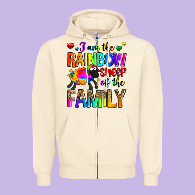 I Am The Rainbow Sheep Of The Family Zipper Hoodie Designed By Zillion Design Studio