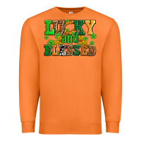 Carrot lucky and blessed with coins and shamrocks Premium Sweatshirt - AdoDesignShop