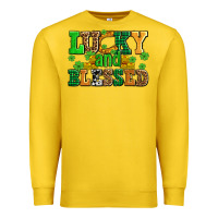 Lemon lucky and blessed with coins and shamrocks Premium Sweatshirt - AdoDesignShop