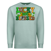 Seafoam lucky and blessed with coins and shamrocks Premium Sweatshirt - AdoDesignShop