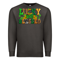 Smoke lucky and blessed with coins and shamrocks Premium Sweatshirt - AdoDesignShop