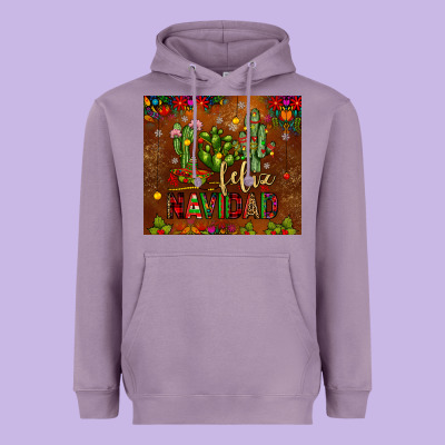 Feliz Navidad Cactus Heavyweight Hoodie Designed By Jahusdesignshop