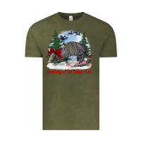 Vintage Olive greetings of the season y'all with armadillo Vintage Tee - BarkalooDesign