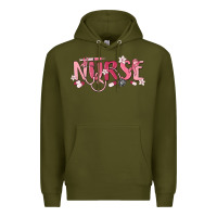 Army Green nurse breast cancer awareness Premium Hoodie - MaliasSmallBusiness