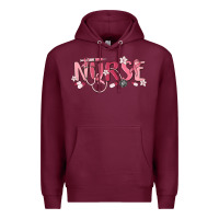 Burgundy nurse breast cancer awareness Premium Hoodie - MaliasSmallBusiness