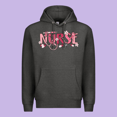 Nurse Breast Cancer Awareness Premium Hoodie Designed By Maliassmallbusiness