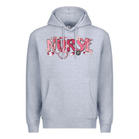 Heather Grey nurse breast cancer awareness Premium Hoodie - MaliasSmallBusiness