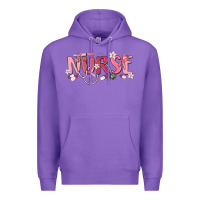 Purple nurse breast cancer awareness Premium Hoodie - MaliasSmallBusiness