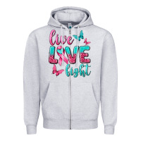 Live Love Fight Breast Cancer Zipper Hoodie | Teevron