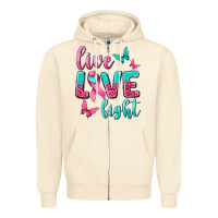 Sandshell Live Love Fight Breast Cancer Zipper Hoodie - texasbilliewilder