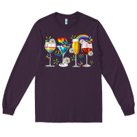 Pride Lgbtq Wine Cups And Glasses Long Sleeve Tee | Teevron