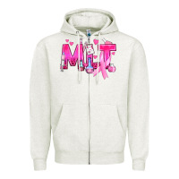 Oatmeal Heather Medical Laboratory Technician Breast Cancer Zipper Hoodie - texasbilliewilder