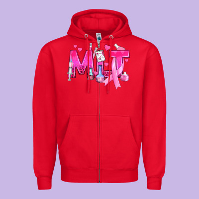 Medical Laboratory Technician Breast Cancer Zipper Hoodie Designed By Texasbilliewilder