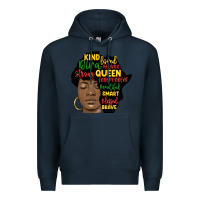 Navy black woman africa silhouette Premium Hoodie - MaliasSmallBusiness