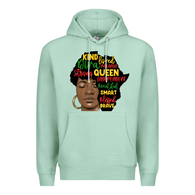 Black Woman Africa Silhouette Premium Hoodie by MaliasSmallBusiness | Teevron
