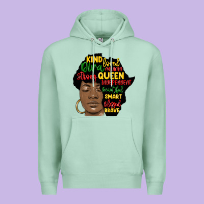 Black Woman Africa Silhouette Premium Hoodie Designed By Maliassmallbusiness