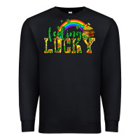 Black feeling lucky with coins Premium Sweatshirt - AdoDesignShop