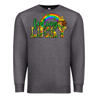 Charcoal Heather feeling lucky with coins Premium Sweatshirt - AdoDesignShop