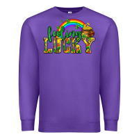Purple feeling lucky with coins Premium Sweatshirt - AdoDesignShop