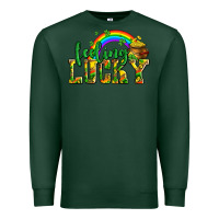 Sports Green feeling lucky with coins Premium Sweatshirt - AdoDesignShop