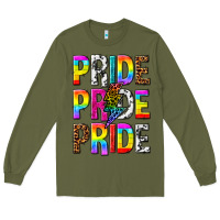 Army Green pride pride pride Long Sleeve Tee - texasbilliewilder