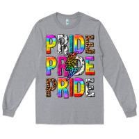 Heather Grey pride pride pride Long Sleeve Tee - texasbilliewilder