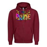 Burgundy happy pride Zipper Hoodie - Zillion Design Studio
