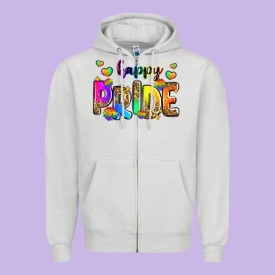 Happy Pride Zipper Hoodie Designed By Zillion Design Studio