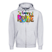 Heather Grey happy pride Zipper Hoodie - Zillion Design Studio