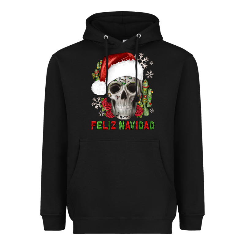 Feliz Navidad Skull Cactus Heavyweight Hoodie by JahusDesignShop | Teevron