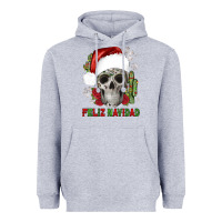 Heather Grey feliz navidad skull cactus Heavyweight Hoodie - JahusDesignShop