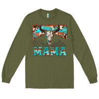 Army Green wranglin mama Long Sleeve Tee - Zillion Design Studio