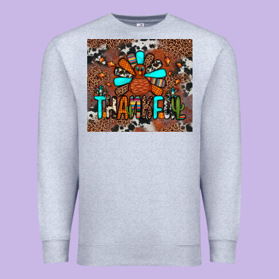 Thankful Turkey Png Premium Sweatshirt Designed By Jahusdesignshop