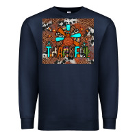 Navy thankful turkey png Premium Sweatshirt - JahusDesignShop