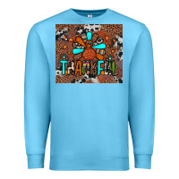 Ocean Blue thankful turkey png Premium Sweatshirt - JahusDesignShop