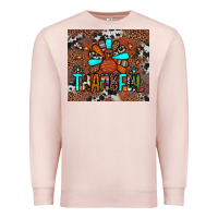 Pale Pink thankful turkey png Premium Sweatshirt - JahusDesignShop