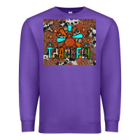 Purple thankful turkey png Premium Sweatshirt - JahusDesignShop