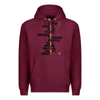 Burgundy black history Premium Hoodie - MaliasSmallBusiness
